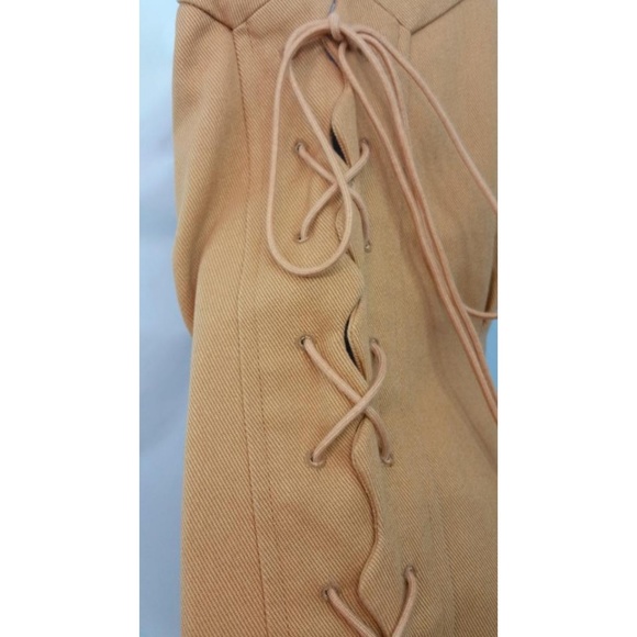 Chloe One Shoulder Lace Up Detail Cotton Dress 40 - Picture 3 of 6